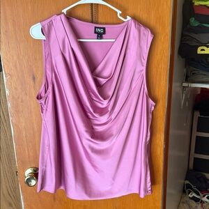 INC International Concepts Women's Mauve Drape Neck Blouse